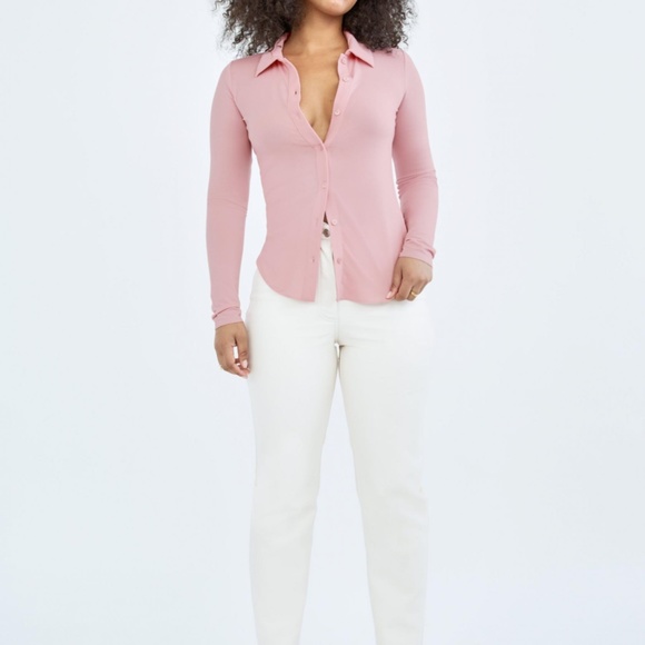 Aritzia Pose Hip Longsleeve Shirt, Dawn Pink, size S - Picture 2 of 3